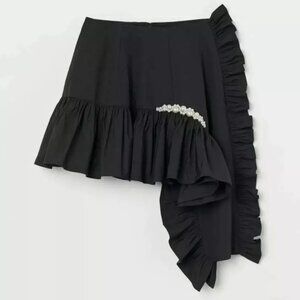 NWT Simone Rocha X H&M Women Asymmetric Pearl Skirt Size 4